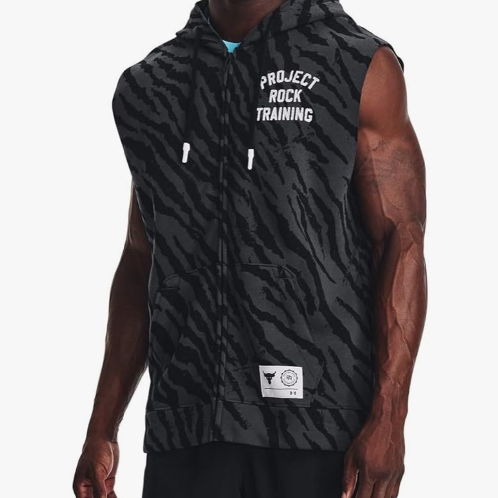 Under Armour Project Rock Sleeveless Zip Up Hoodie Size Medium